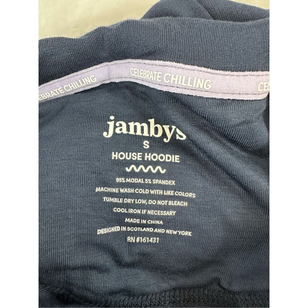 Nwt Jambys House Hoodie Lightweight French Terry Hoodie- Unisex Small- Navy/Mint — image 6 of 8
